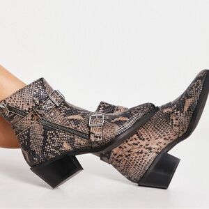 All Saints Lior Snakeskin Booties 39